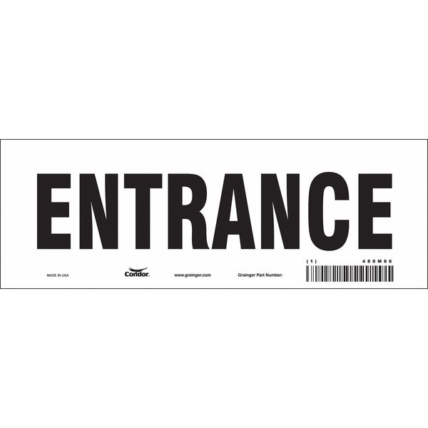 Safety Sign, 3 1/2 in Height, 10 in Width, Vinyl, Vertical Rectangle, English