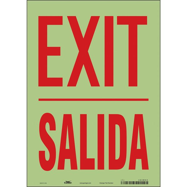 Safety Sign, 14 inx10 in, Glow Vinyl