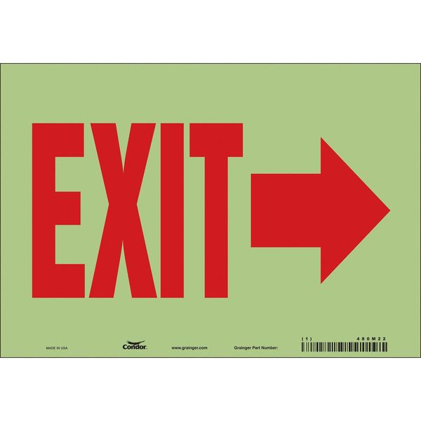 Safety Sign, 14 inx10 in, Glow Vinyl