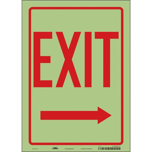 Safety Sign, 14 inx10 in, Glow Vinyl