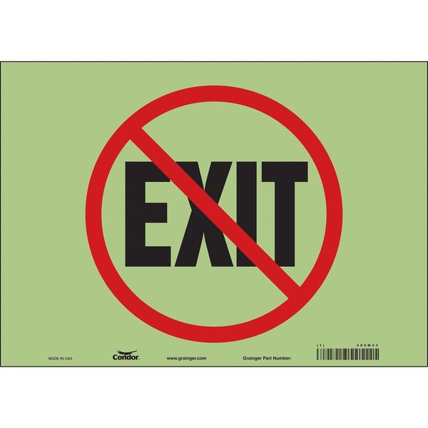 Safety Sign, 10 inx14 in, Glow Vinyl