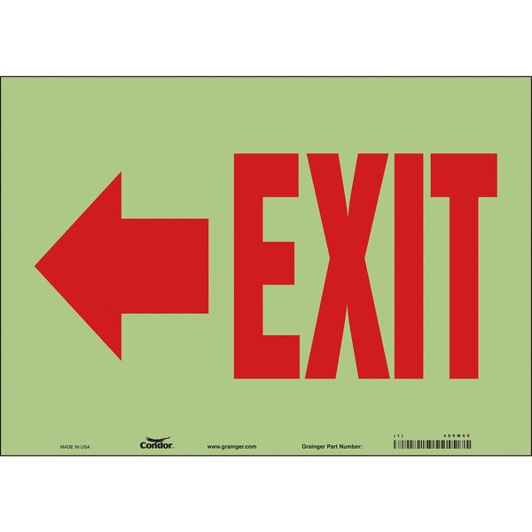 Safety Sign, 10 inx14 in, Glow Vinyl
