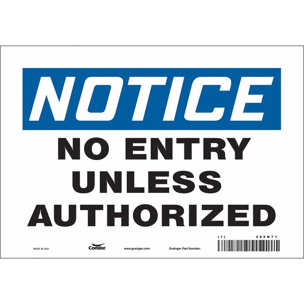 Safety Sign, 7 in Height, 10 in Width, Vinyl, Vertical Rectangle, English, 480N71
