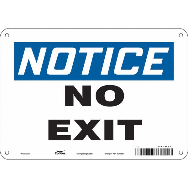 Safety Sign, 7 in x 10 in, Polyethylene