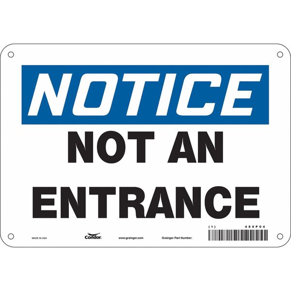 Safety Sign, 7 in Height, 10 in Width, Polyethylene, Vertical Rectangle, English, 480P04
