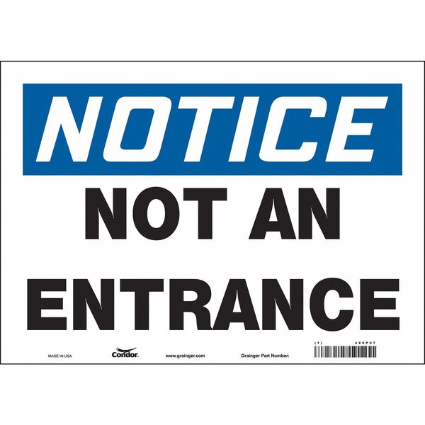 Safety Sign, 10 in Height, 14 in Width, Vinyl, Horizontal Rectangle, English, 480P07