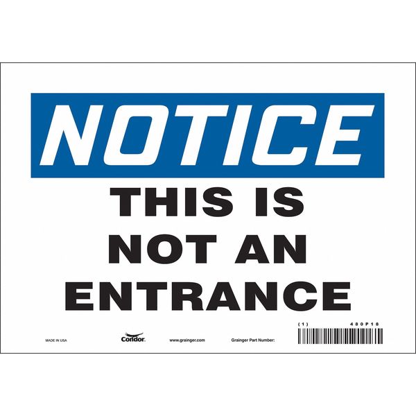 Safety Sign, 7 in Height, 10 in Width, Vinyl, Vertical Rectangle, English, 480P18