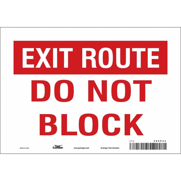 Safety Sign, 7 in Height, 10 in Width, Vinyl, Vertical Rectangle, English, 480P24
