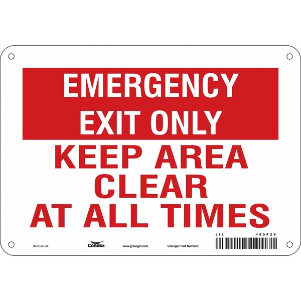 Safety Sign, 7 in Height, 10 in Width, Polyethylene, Vertical Rectangle, English, 480P28