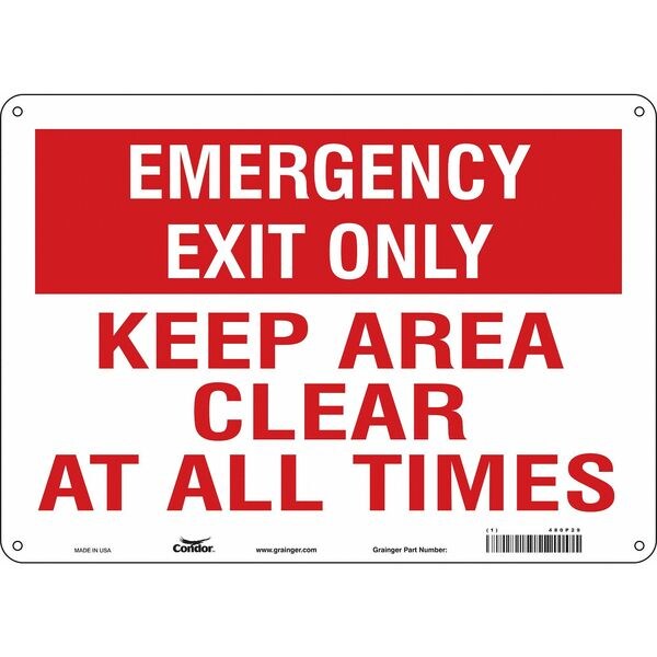 Safety Sign, 10 in Height, 14 in Width, Polyethylene, Horizontal Rectangle, English, 480P29