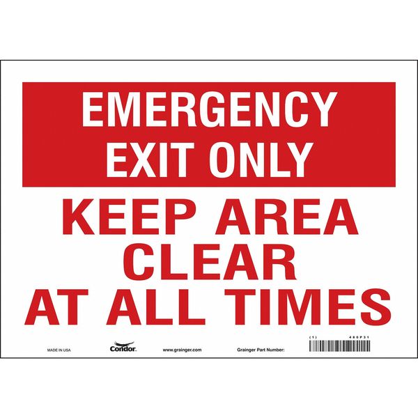 Safety Sign, 10 in Height, 14 in Width, Vinyl, Horizontal Rectangle, English, 480P31