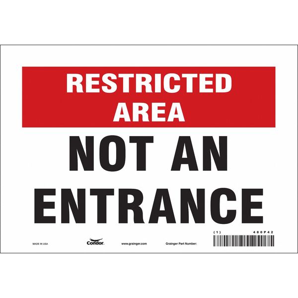 Safety Sign, 7 in Height, 10 in Width, Vinyl, Vertical Rectangle, English, 480P42