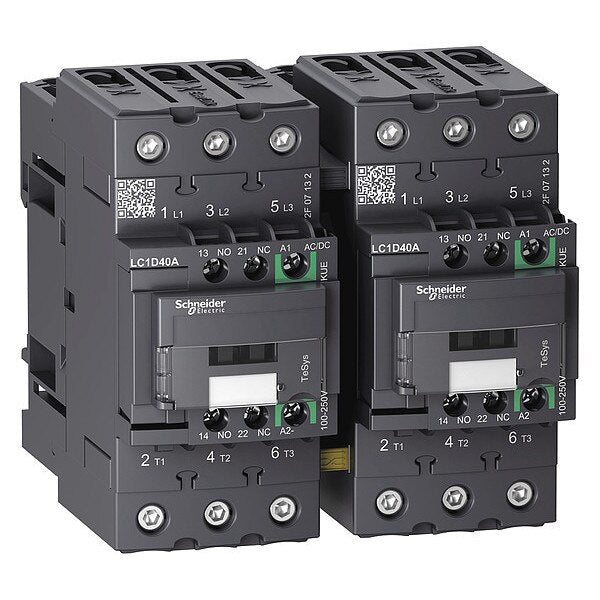 IEC Magnetic Contactor, 3 Poles, 100 to 250 V AC/DC, 40 A, Reversing: Yes