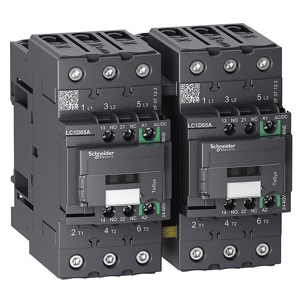IEC Magnetic Contactor, 3 Poles, 24 to 60 V AC/DC, 65 A, Reversing: Yes
