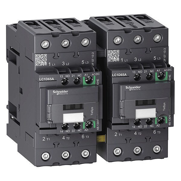 IEC Magnetic Contactor, 3 Poles, 48 to 130 V AC/DC, 65 A, Reversing: Yes