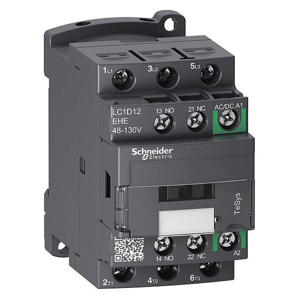 IEC Magnetic Contactor, 3 Poles, 48 to 130 V AC/DC, 12 A, Reversing: No