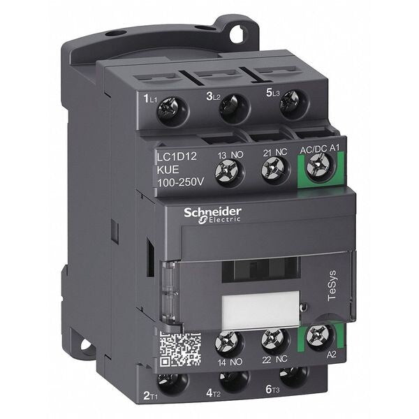 IEC Magnetic Contactor, 3 Poles, 100 to 250 V AC/DC, 12 A, Reversing: No
