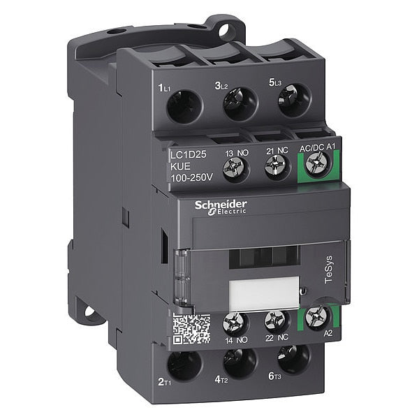 IEC Magnetic Contactor, 3 Poles, 100 to 250 V AC/DC, 25 A, Reversing: No