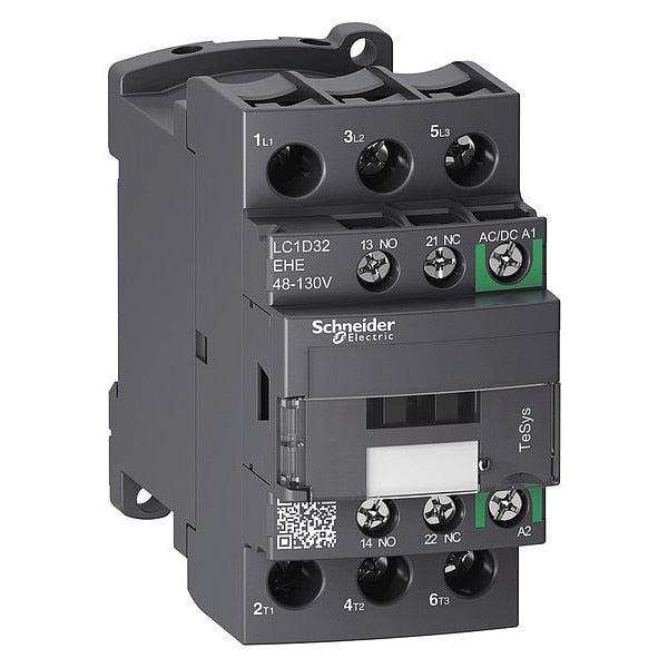 IEC Magnetic Contactor, 3 Poles, 48 to 130 V AC/DC, 32 A, Reversing: No
