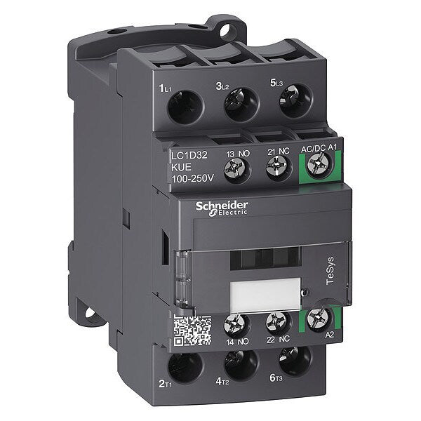 IEC Magnetic Contactor, 3 Poles, 100 to 250 V AC/DC, 32 A, Reversing: No