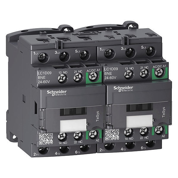 IEC Magnetic Contactor, 3 Poles, 24 to 60 V AC/DC, 9 A, Reversing: Yes