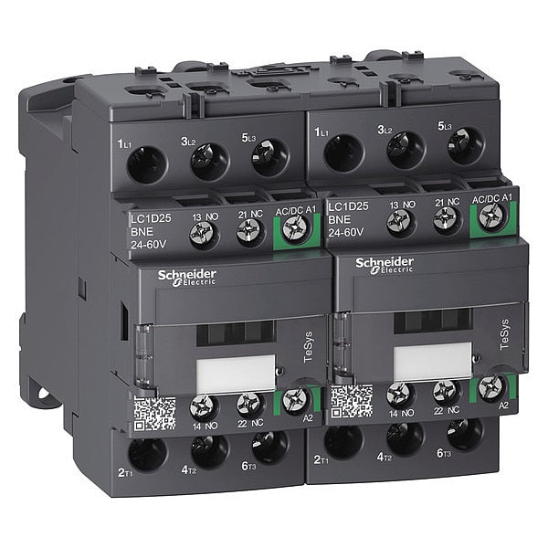 IEC Magnetic Contactor, 3 Poles, 24 to 60 V AC/DC, 25 A, Reversing: Yes