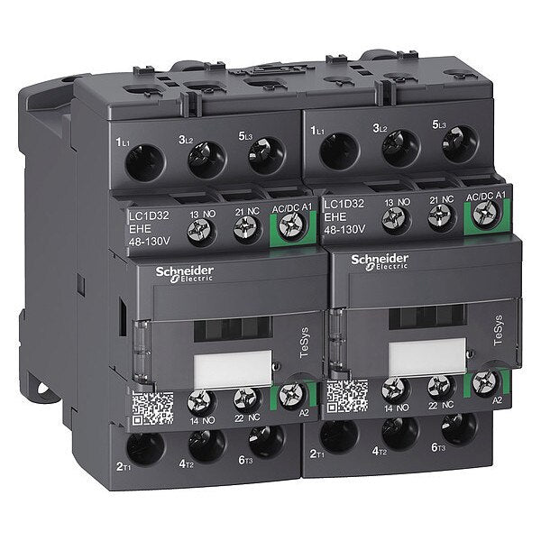 IEC Magnetic Contactor, 3 Poles, 48 to 130 V AC/DC, 32 A, Reversing: Yes