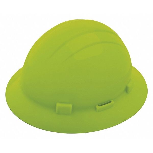 Full Brim Hard Hat, Type 1, Class E, Pinlock (4-Point), Hi-Vis Lime