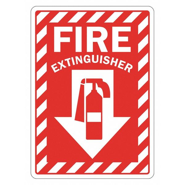 Fire Sign, 14 in Height, 10 in Width, Non-PVC Polymer, Vertical Rectangle, English