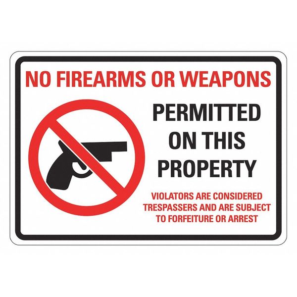 Security Sign, 7 in H, 10 in W, Non-PVC Polymer, Vertical Rectangle, English, LCU1-0104-ED_10x7