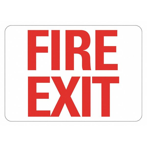 Exit Sign, 10 in Height, 14 in Width, Aluminum, Horizontal Rectangle, English