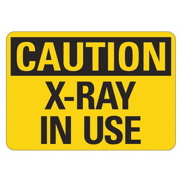 Radiation Sign, 7 in H, 10 in W, Plastic, Vertical Rectangle, LCU1-0020-NP_10x7