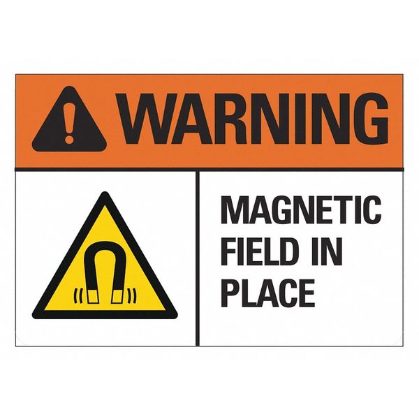 Radiation Sign, 7 in H, 10 in W, Non-PVC Polymer, Vertical Rectangle, LCU1-0027-ED_10x7