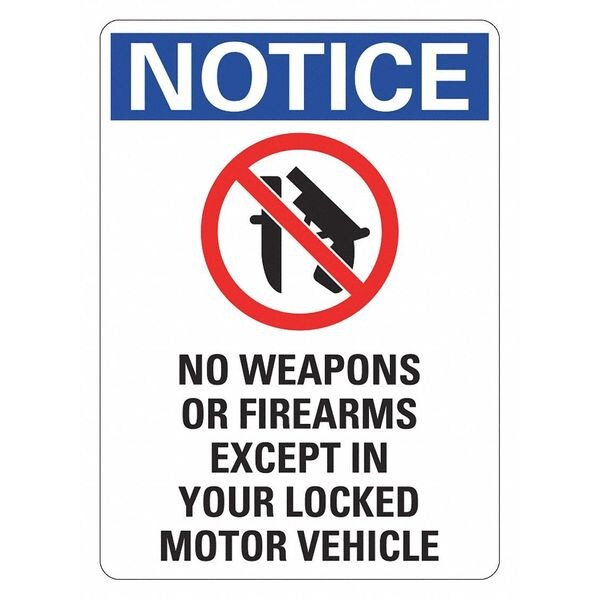 Security Sign, 10 in Height, 7 in Width, Reflective Sheeting, Horizontal Rectangle, English