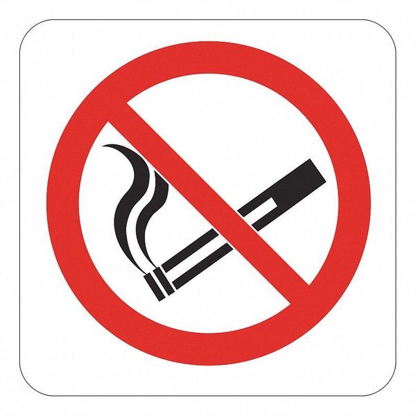 No Smoking Sign, 7 in Height, 5 in Width, Reflective Sheeting, Vertical Rectangle, English