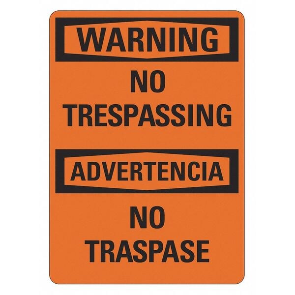 Facility Sign, 14 in Height, 10 in Width, Plastic, Vertical Rectangle, English, Spanish