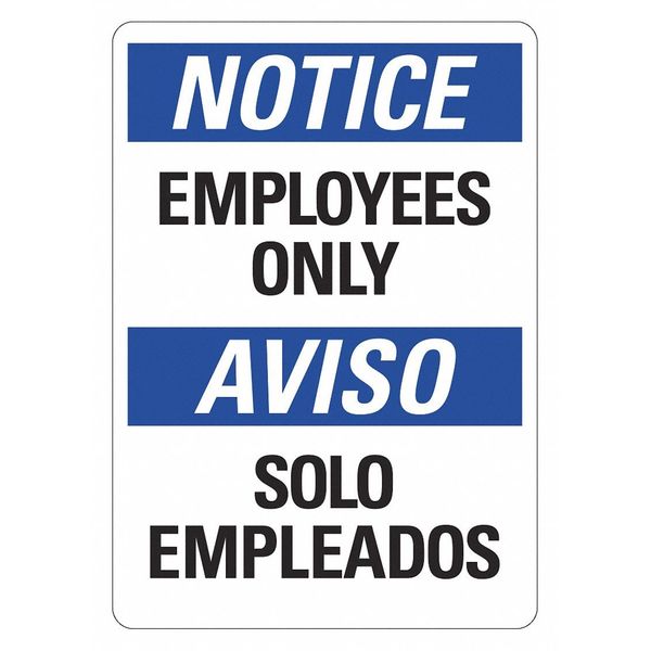Security Sign, 14 in H, 10 in W, Plastic, Vertical Rectangle, English, Spanish, LCU5-0311-NP_10x14