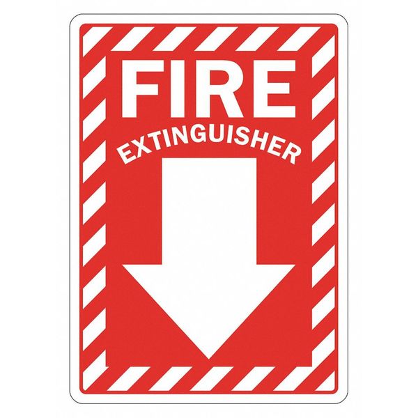 Fire Sign, 14 in Height, 10 in Width, Reflective Sheeting, Vertical Rectangle, English