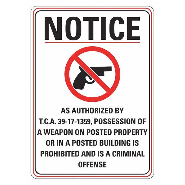 Security Sign, 14 in H, 10 in W, Aluminum, Vertical Rectangle, English, LCU1-0160-RA_10x14