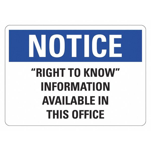 Safety Sign, 10 in x 14 in, Plastic
