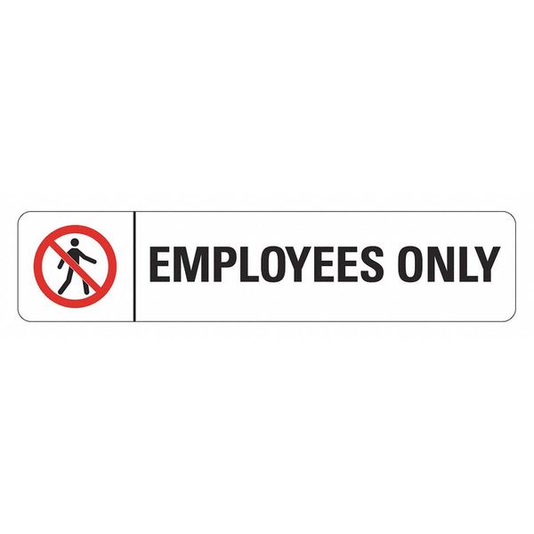 Office and Facility Sign, 2 in Height, 9 in Width, Reflective Sheeting, Horizontal Rectangle