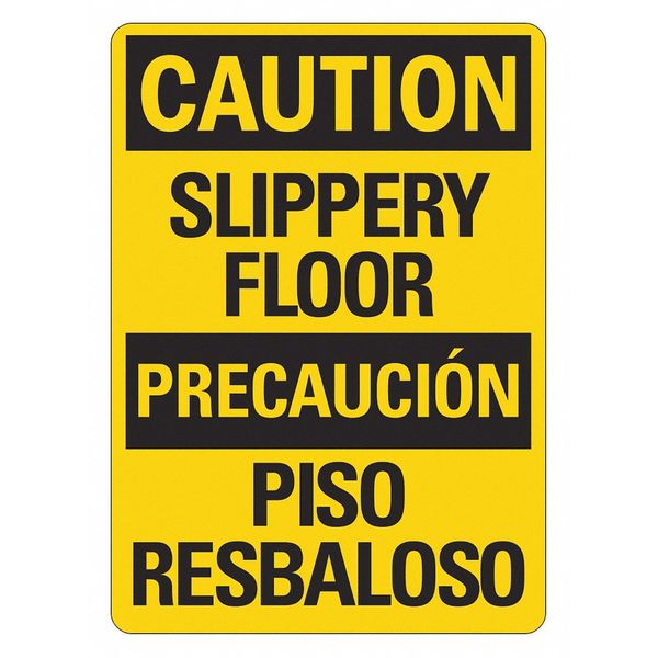 Facility Sign, 14 in H, 10 in W, Plastic, Vertical Rectangle, English, Spanish, LCU3-0500-NP_10x14