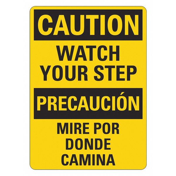 Facility Sign, 14 in H, 10 in W, Plastic, Vertical Rectangle, English, Spanish, LCU3-0506-NP_10x14