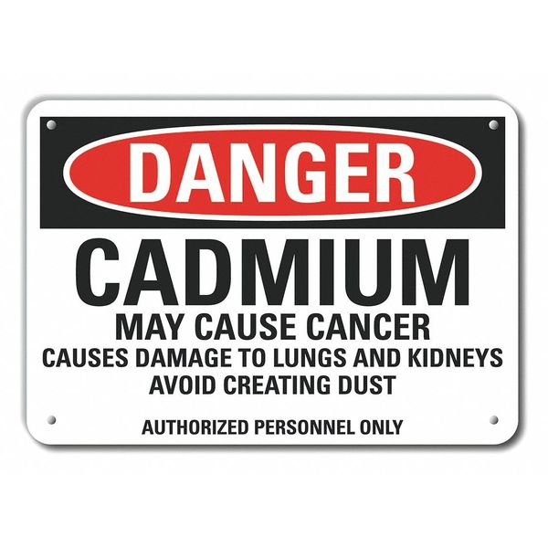 Danger Sign, 10 in H, 14 in W, Plastic, Horizontal Rectangle, English, LCU4-0744-NP_14x10