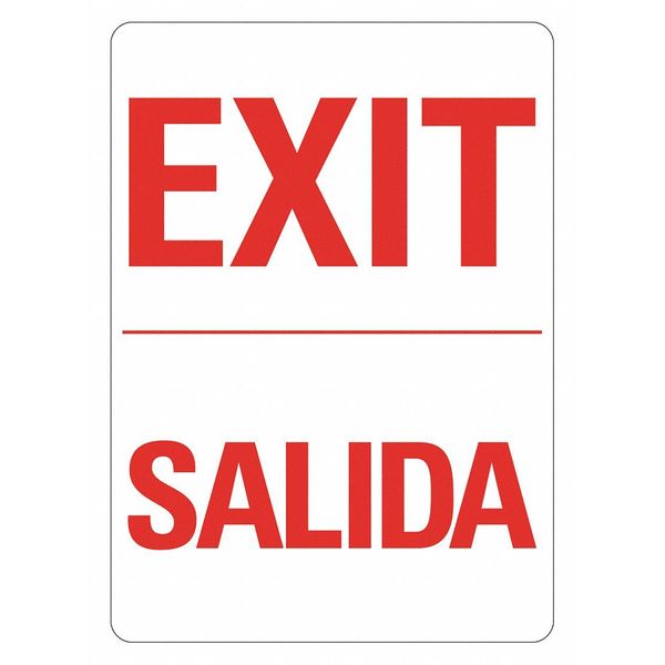 Exit Sign, English, Spanish, 10
