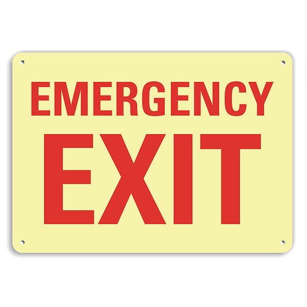 Aluminum Emergency Exit Sign, 7x10in