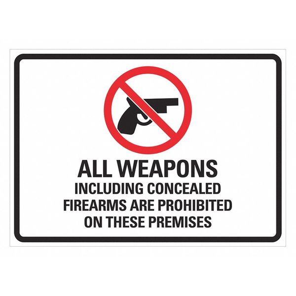 Security Sign, 5 in H, 7 in W, Polyester, Horizontal Rectangle, English, 400027
