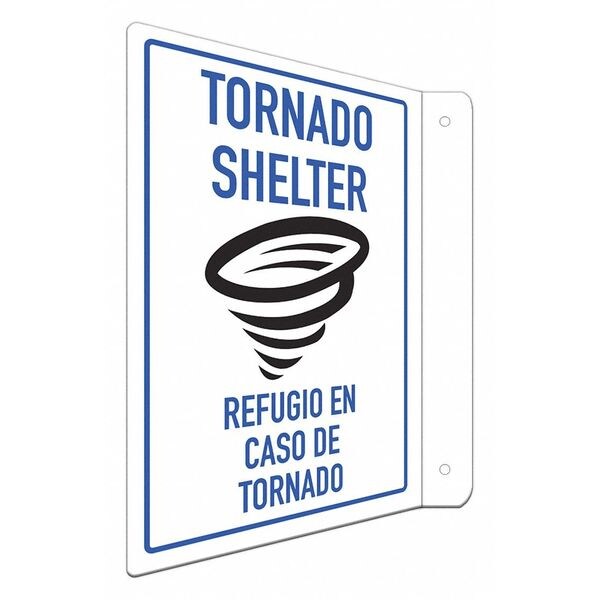 Fire Sign, 12 in Height, 8 in Width, Aluminum, L-Shape Projection, English