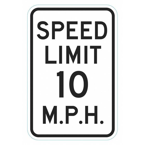 Speed Limit, Speed Control & Radar Speed Traffic Sign, 18 in H, 12 in W, Aluminum, T1-6255-HI_12x18