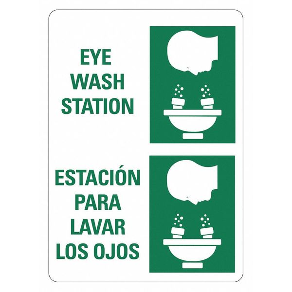 Office and Facility Sign, 14 in Height, 10 in Width, Aluminum, Vertical Rectangle, English, Spanish
